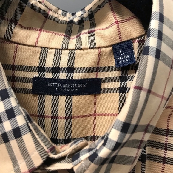 Burberry Beige and Black Plaid Men's Shirt - Picture 2 of 6